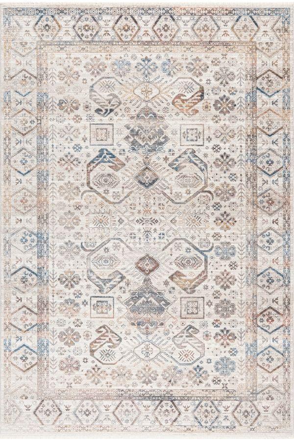 Pastel Halı Discovery 1500A Kemik Lacivert Salon Oturma Yatak Odası Halısı - Image 1