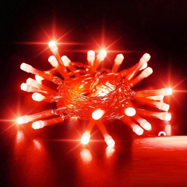 Kuzey 13 Metre Kırmızı Ultra Canlı Net Işık Kırmızı Led Işık Sabit Yanar 220 V Fişli Yılbaşı Ağacı Işığı - Image 1