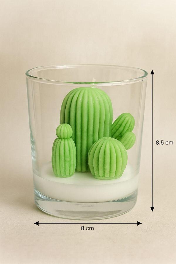 Calma Flame Dekoratif Kaktüs Modelli El Yapımı Soya Mum – Romantik Hediye, Sevgililer Günü, Ev Dekor, Özel Gün - Image 1