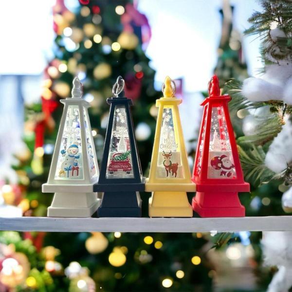 Kuzey 4 Adet Vıp Kalite Işıklı Noel Baba Geyik Kardan Adam Araba Yılbaşı Feneri Gün Işığı Pilli Led Işık - Image 1