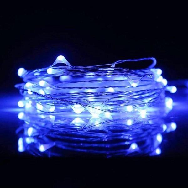 Kuzey 5 Metre Su Geçirmez Mavi Pilli Led Işık Sabit Yanar Micro Dökme Led Ultra Parlak Canlı Mavi Işık - Image 1