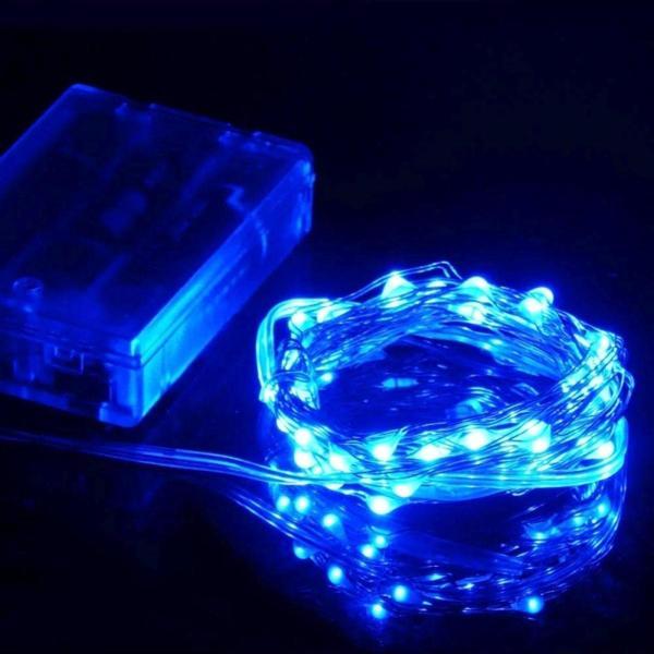Kuzey 6 Metre Su Geçirmez Mavi Pilli Led Işık Micro Dökme Led Sabit Yanar Ultra Parlak Canlı Mavi Işık - Image 1