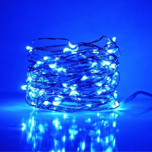 Kuzey 8 Metre Micro Dökme Led Ultra Parlak Canlı Mavi Işık Su Geçirmez Mavi Pilli Led Işık Sabit Yanar - Image 1