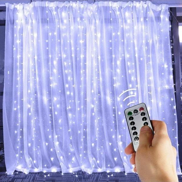 Kuzey Beyaz Salkım Led Işık Beyaz Led Işık Usb +Kum. Beyaz Ince Peri Ledli 3X2.5 Metre Yılbaşı Işıkları - Image 1