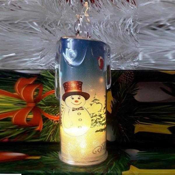 Kuzey Led Işıklı Mum Kardan Adamlı Mum Yılbaşı Işıkları Yılbaşı Mumu Pilli Mum Kardan Adam Led Mum Gün Led - Image 1