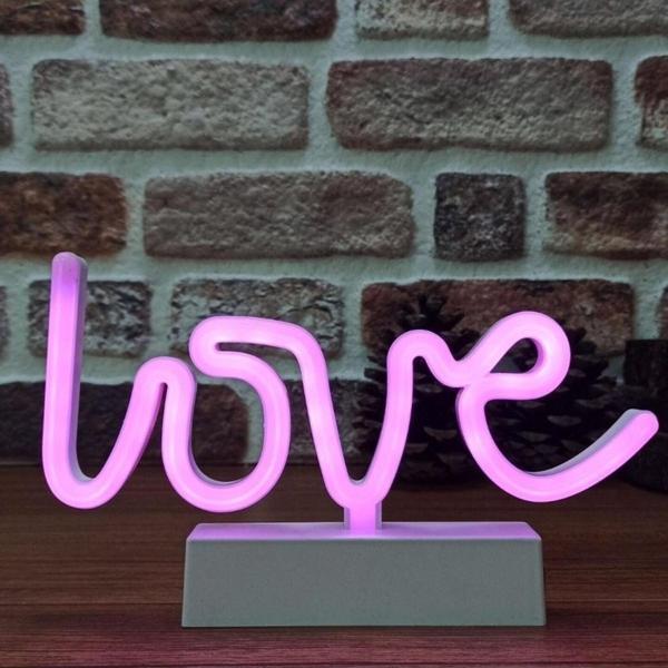 Kuzey Pembe Love Led Işık Yılbaşı Işıkları Dekor Pink Love Led Light Pilli Led Işık Pembe Neon Led Işık - Image 1