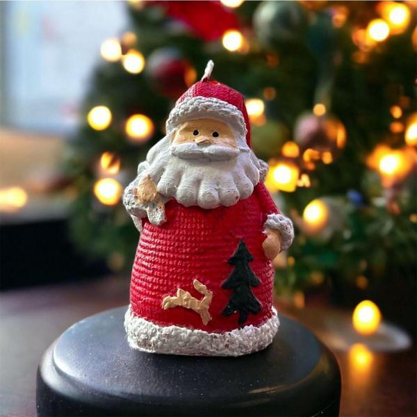 Kuzey Santa Claus Candle  Yılbaşı Mumu Noel Baba Mumu Gerçek Mum Noel Babalı Mum Yılbaşı Süsleri - Image 1