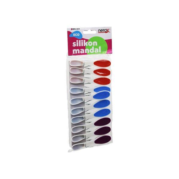 10pcs Beyaz - Renkli Tutamak Silikon - Plastik Mandal (4915) - Image 1