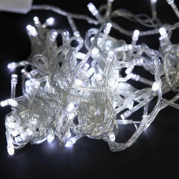 Kuzey Yılbaşı Dekor Işıkları 10 Metre 100 Led Beyaz Led Işık Beyaz İp Led Işık Modlu 220 Volt Fişli Model - Image 1