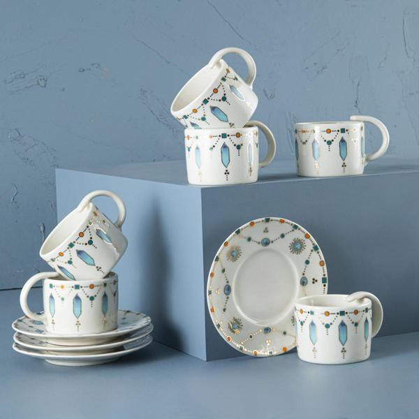 Aryıldız Blue Diamond 12 Parça 6 Kişilik Kahve Fincan Takımı 90 ml - Image 1