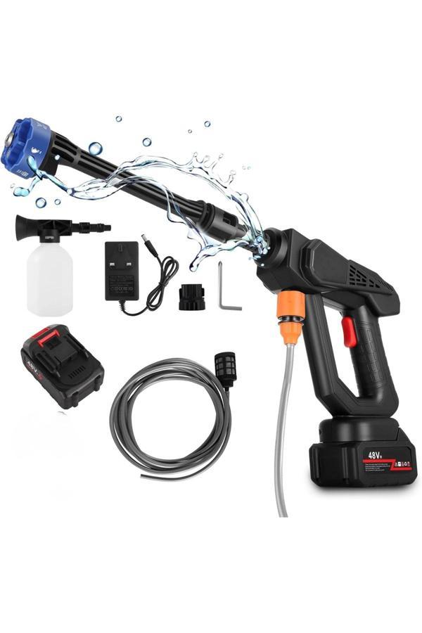 Leerfei 8108 Akülü Araba Yıkama Makinesi | 48V Li-ion Pil | Yüksek Basınçlı Taşınabilir Temizlik Tab - Image 1