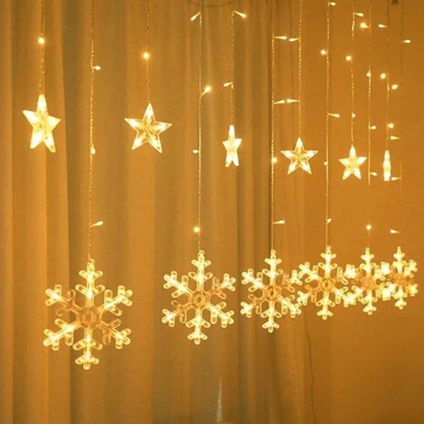 GÜN IŞIĞI - KAR TANE 3MT - FİŞLİ EKLEMELİ - FONKSİYONLU LUX SARKIT PERDE LED - DEKOR LAMBA (2818) - Image 1