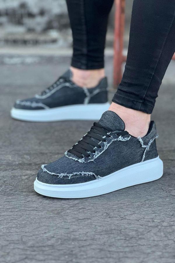 Wagoon WG018 Gri Kot Kumaş Erkek Casual Ayakkabı - Image 1