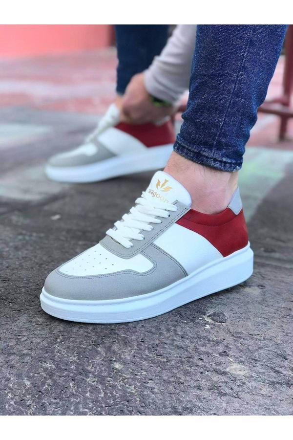 Wagoon WG011 Beyaz Kırmızı Erkek Casual Ayakkabı - Image 1