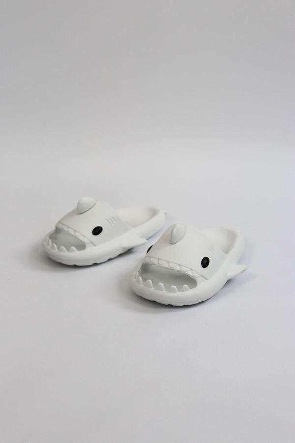 Wagoon  WG500 Köpekbalığı Beyaz Unisex Tam Ortopedik Terlik Shark Slides Cocuk - Image 1