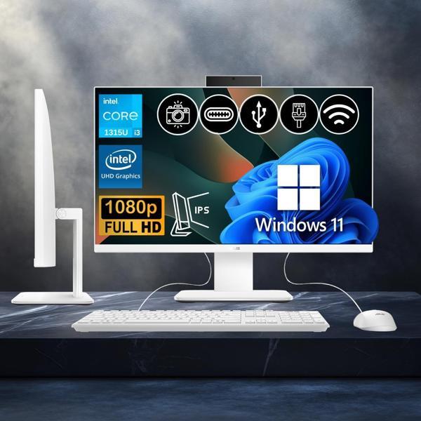 Asus V440VAK-I38256W0D ATL37 i3-1315U 40GB DDR5 512GB Nvme SSD 23.8" IPS FHD W11Pro BEYAZ All In One Bilgisayar - Image 1