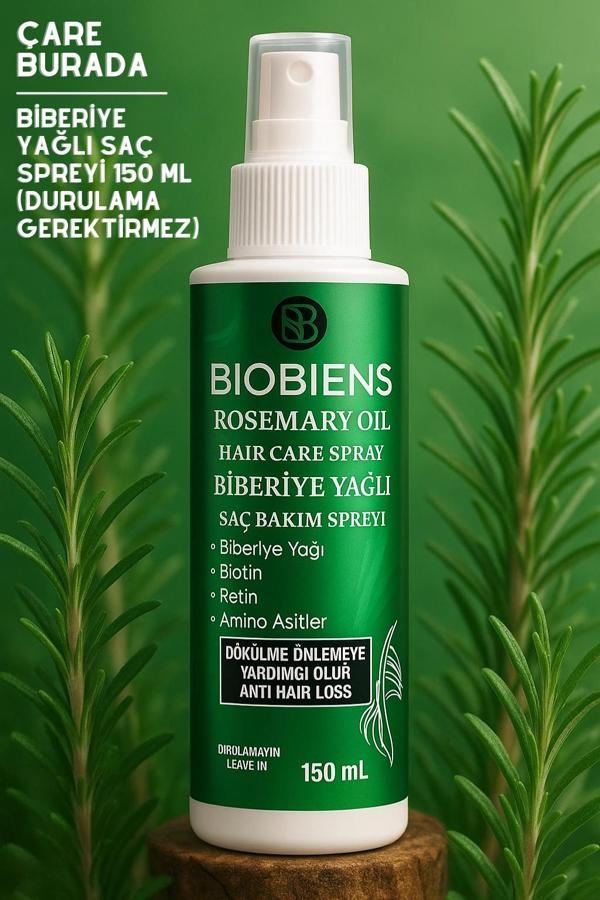 Biobiens - Biberiye Yağlı Saç Spreyi 150 Ml (Biotin & Amino Asitler) (Dökülme Önleyici) - Image 1