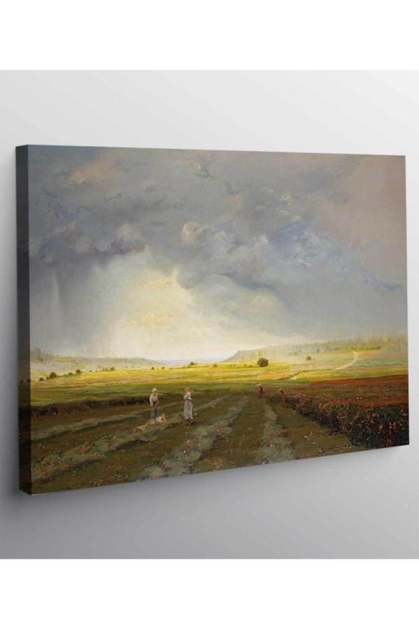 Antoine Chintreuil Yağmuru Izleyenler Kanvas Tablo - Image 1