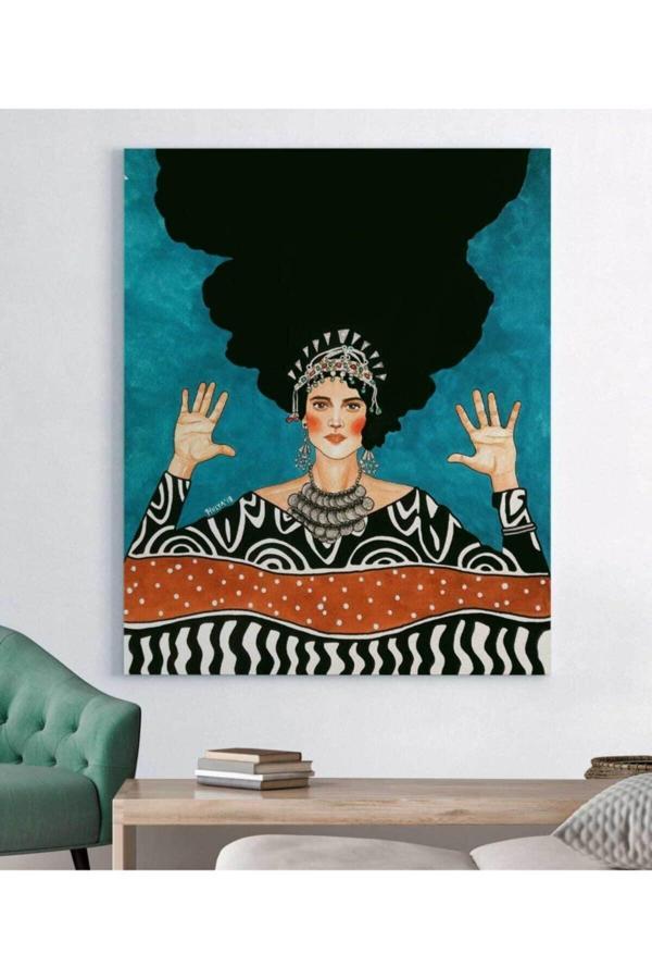 Hülya Özdemir-soyut Renkli Kız Kanvas Tablo - Image 1