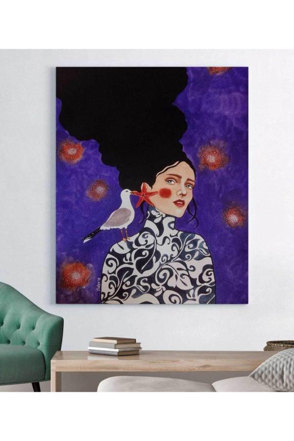 Hülya Özdemir-soyut Renkli Kız Kanvas Tablo - Image 1