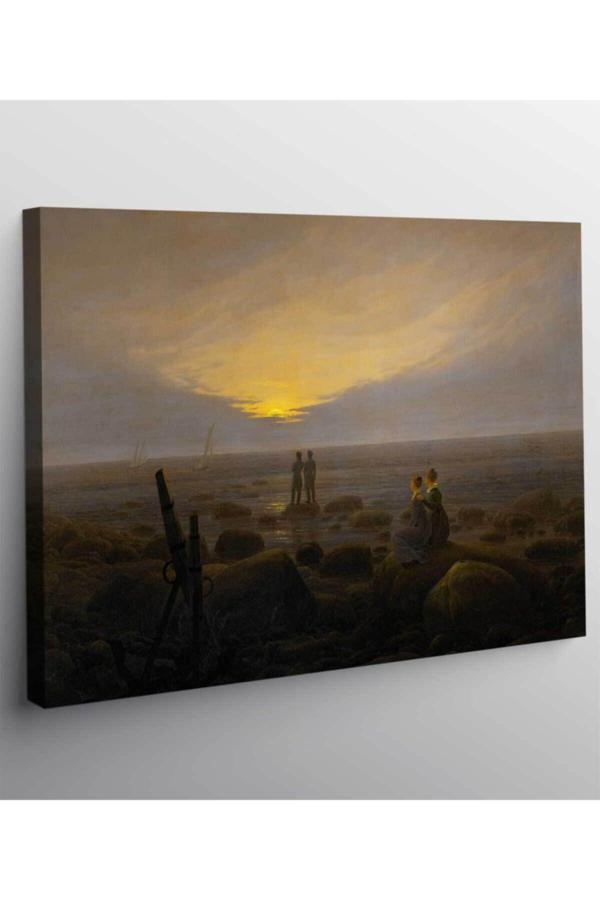 Caspar David Friedrich Deniz Üstüne Ay Doğuşu Kanvas Tablo - Image 1