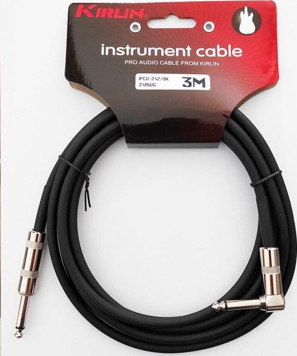 Kirlin IPCV-242B-3M-BK Enstrüman Gitar Kablosu L Açılı Kablo - Image 1