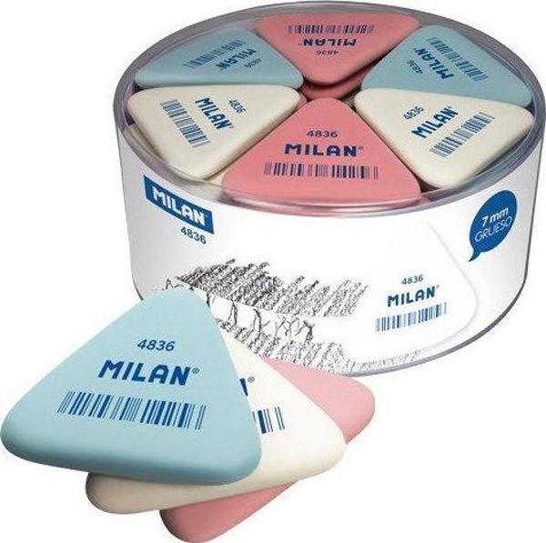 Milan 4836 Renkli Üçgen Silgi 3 Adet - Image 1
