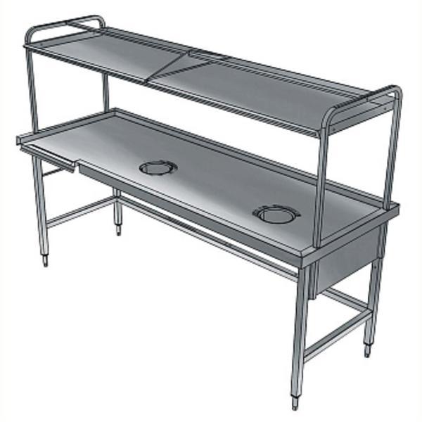 Electrolux Professional Bulaşık Kabul Tezgahı, 2 Sıyırma Hunisi, Basket Raflı, Sağdan Sola - 2700x800 Mm BHST2708R - Image 1