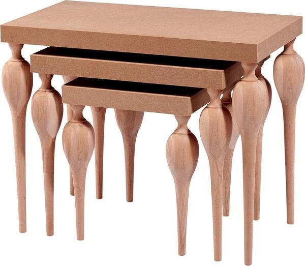 Zigon ILGZ 16813 Tombul Klasik Model Kayın ayak MDF kaplama tabla HAM El Yapım - Image 1