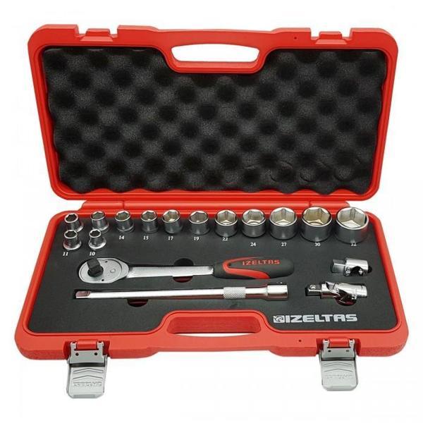 İzeltaş 1113 00 2017 Altı Köşe Lokma Anahtar Takımı 1/2" 17 Parça - Image 1