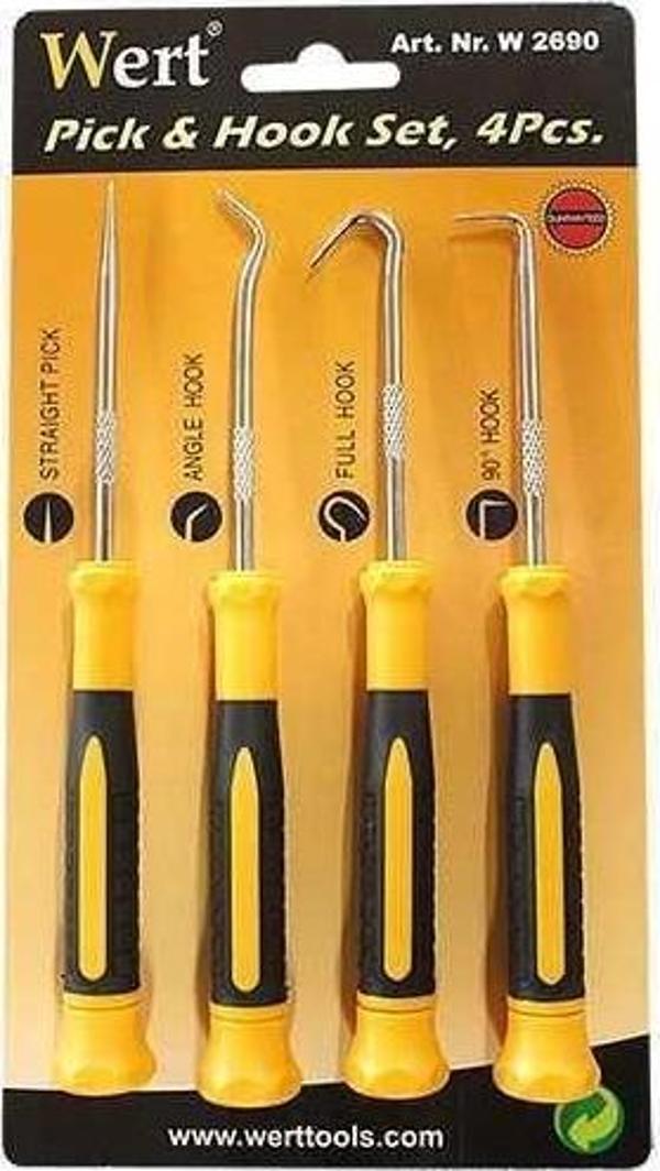 WERT 2690 Delici Biz İğnesi ve Kanca Seti 4 parça Açılı Tam Kanca - Image 1