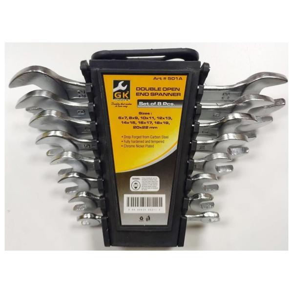 Gk Tools 8'li Çatal Ağız Anahtar Takımı Düz Anahtar 6x22 mm - Image 1
