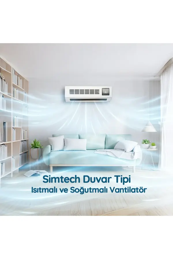 SİMTECH KM-2514 DUVARTİPİ SERAMİK ISITICI VE VANTİLATÖR - Image 1