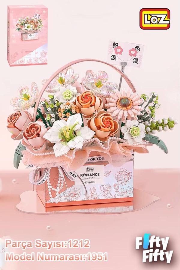 LOZ PEMBE  GÜL BUKETİ 1212 PARÇA LEGO - Image 1