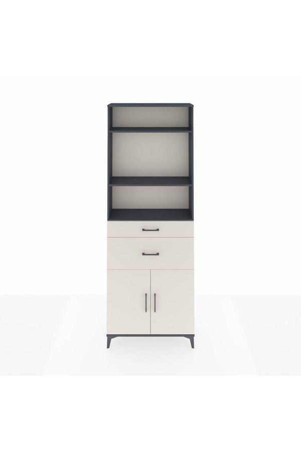 Arges Dolap 4 Raflı 2 Çekmeceli 2 Kapaklı 88x30x243 Antrasit-Aytaşı - Image 1
