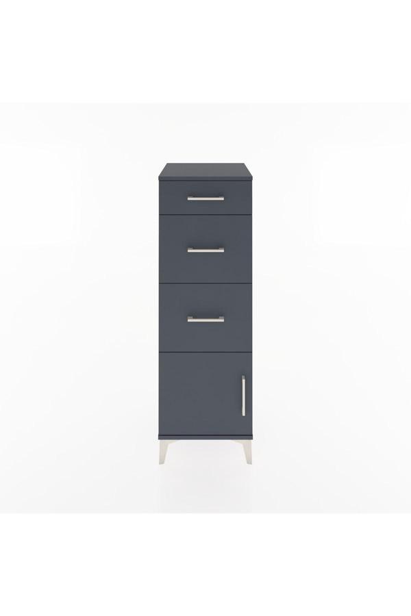 Hyperion Dolap 3 Çekmeceli Tek Kapaklı 44x44x134 Antrasit-Antrasit - Image 1