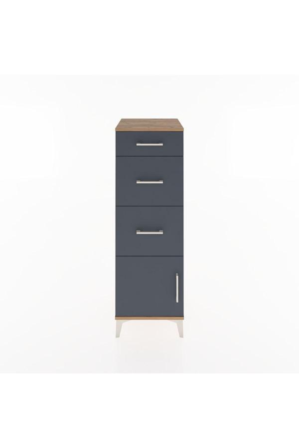 Dienni Hyperion Dolap 3 Çekmeceli 1 Kapaklı 44 x 44 x 134 cm Çam - Antrasit - Image 1