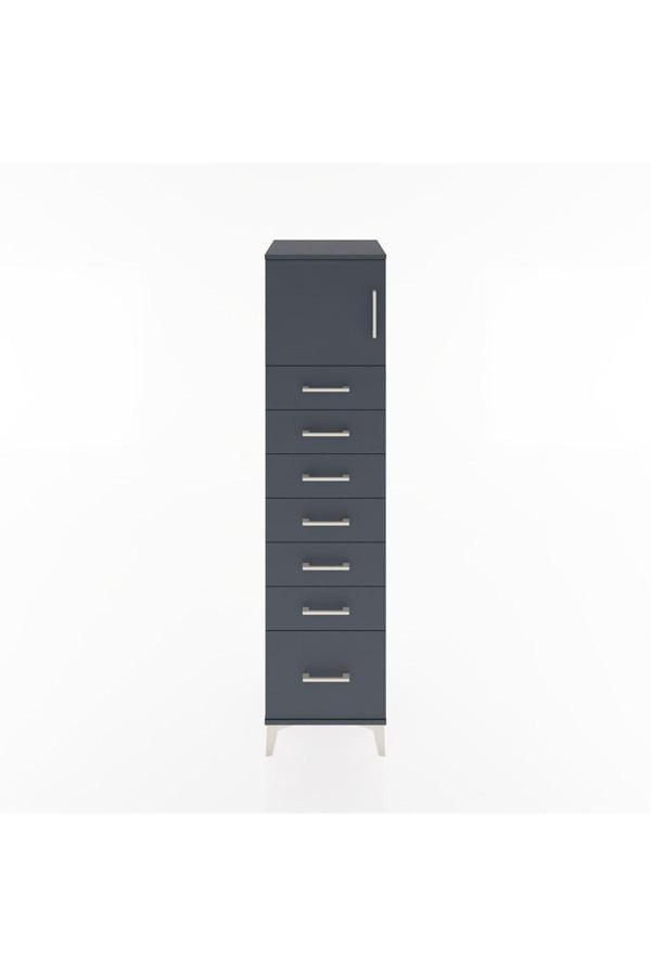 Dienni Hyperion Dolap 1 Raflı 7 Çekmeceli 1 Kapaklı 44 x 44 x 182 cm Antrasit - Antrasit - Image 1