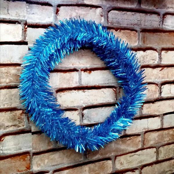 Kuzey Pilli Gün Işığı Led Işıklı Garland 5 Metre Işıklı Parlak Metalik Mavi Çam Dalı Işıklı Mavi Garland - Image 1