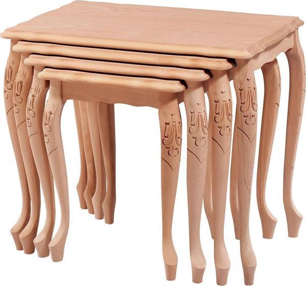 Zigon ILGZ 17569 Klasik oyma Model Sehpa HAM KAYIN Aslan ayak Kutu sevk El Yapım - Image 1