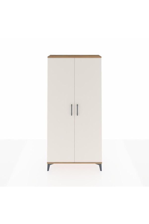 Dienni Arges Dolap 4 Raflı 2 Kapaklı 88 x 30 x 182 cm Çam - Aytaşı - Image 1