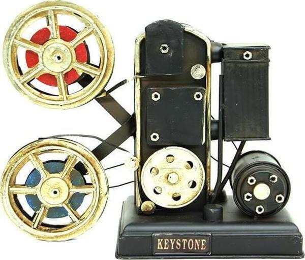 Dekoratif Metal Projektör Obje Biblo Vintage Hediyelik - Image 1