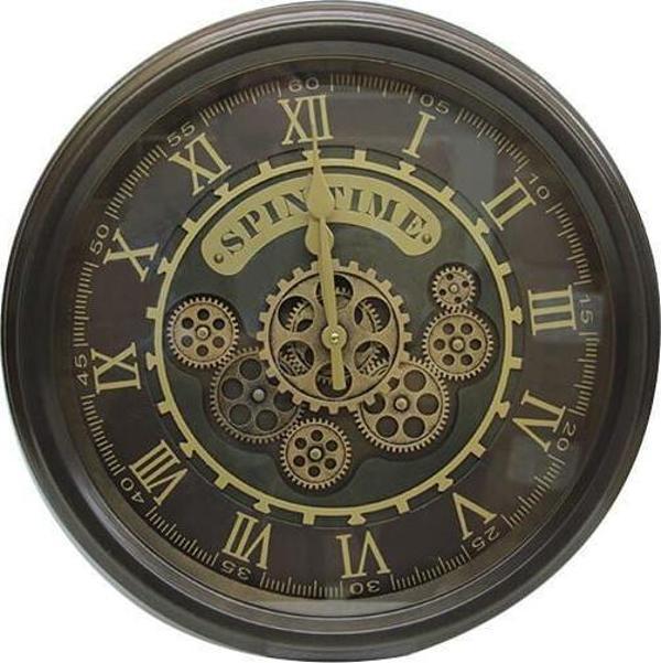 Yuvarlak Spintime Yeşiloksit Çarklı Metal Duvar Saati Hediyelik - Image 1