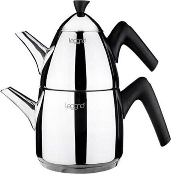 Leggno Joy S Çaydanlık Seti 0,75 Lt 1,5 Lt Soft Touch Siyah. - Image 1