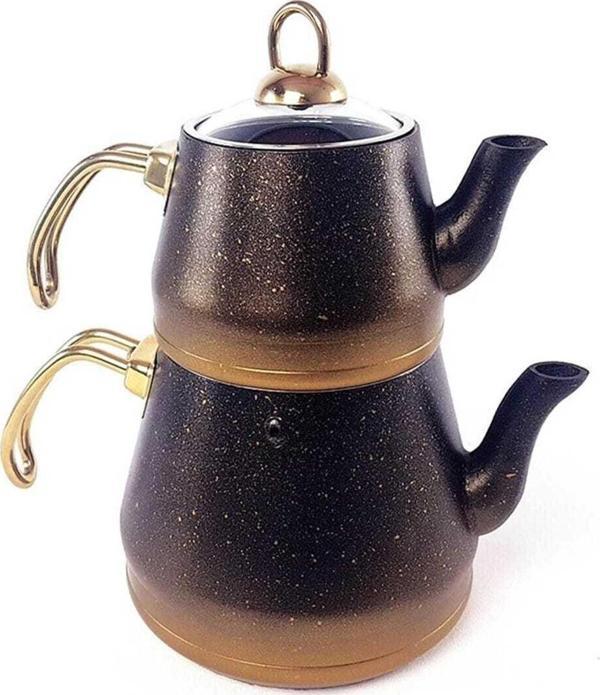 Oms 4pcs Granit Xl Boy Çaydanlık Cam Kapak - Image 1