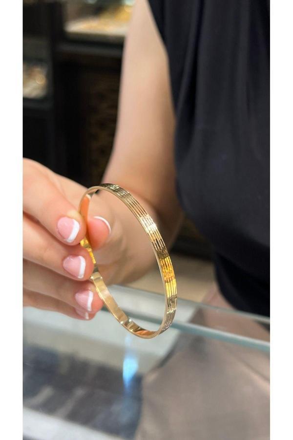 9 (GRAM) Italyan Ray Model Yatırımlık Işçiliksiz Bilezik 22 Ayar Altın - Image 1