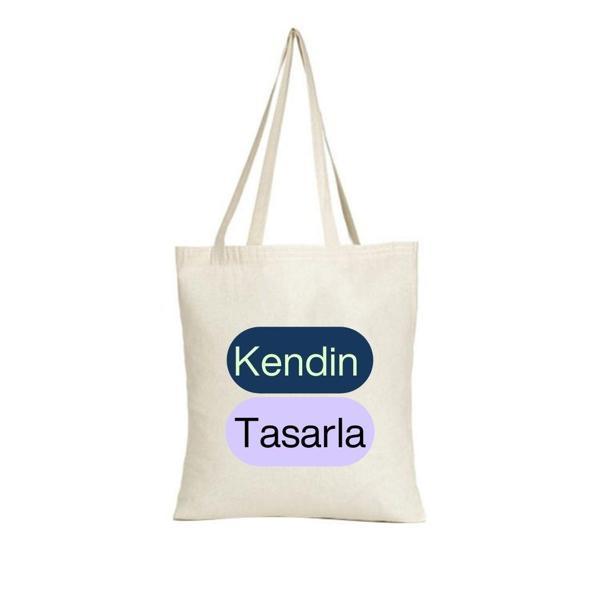 Kendin Tasarla – Kişiye Özel Baskılı Keten Bez Çanta - Image 1