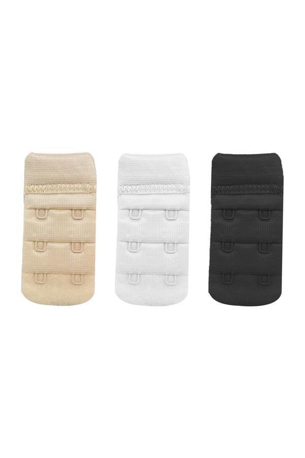 Kadın Sütyen Uzatma Agrafı 2 Kancalı 3 Sıralı Kopça 3'lü Paket - Image 1