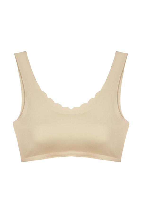 Ten Dikişsiz Lazer Kesim Sütyen Pedli Kadın Hayalet Sütyen Dalga Detaylı - Image 1