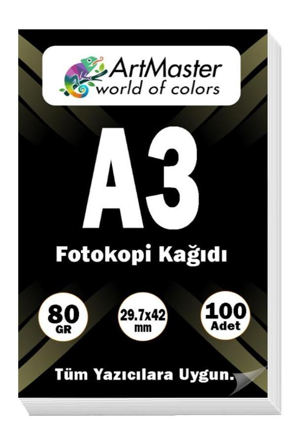 A3 Fotokopi Kağıdı 100 Adet 80 gr 29,7x42 cm ArtMaster A3 Boy Fotokopi Kağıdı Yazıcı Kağıdı 100 Lü - Image 1